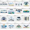 Bulyoou 16 Pcs Alaska Cosmetic Bag Souvenir Gifts Makeup Bag Travel Vacation Zipper Pouch Purse for Women Birthday Trip Gifts Party Favors