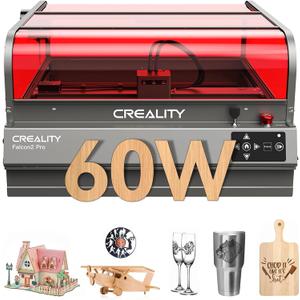 Creality Laser Engraver Falcon2 Pro 60W, Desktop Diode Laser Cutter and Engraver Machine with Enclosure,Smart Camera,Air Assist,Engraving Machine for Wood Acrylic Leather Stone(Laser 60W), Based on the inspection of the top packaging layer, all core technical modules required for assembly and operation are present and accounted for. The components are in pristine, factory-packed condition."