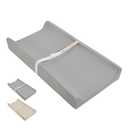 Baby Changing Pad, Waterproof & Wipeable Vegan Leather Diaper Changing Mat 31" x 16", Comfortable Soft Standard Size Infant Diaper Mat for Dresser and Table, Taupe (Grey)