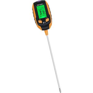 4-in-1 Multi-Functional Soil pH Meter, Soil Acidity Meter, Soil Tester, Digital Light Intensity/pH/Temperature/Moisture Meter/Ground Temperature Measurement, Suitable for Indoor/Outdoor Plants