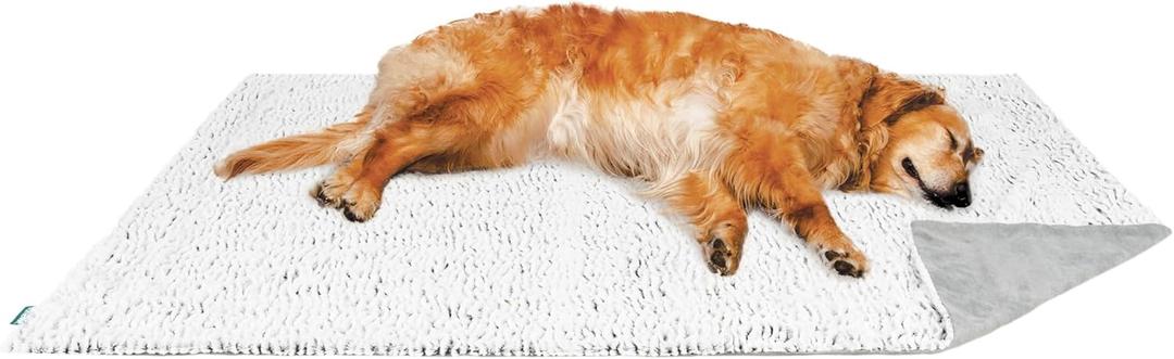 FurHaven Waterproof Dog Blanket  Birch Faux Fur & Suede Calming Throw for Pets, Washable  Gray, XL