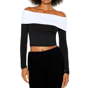 Forever 21 Women's Colorblock Off-The-Shoulder Top, Size S
