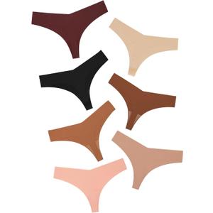 DEANGELMON Seamless Thongs for Women No Show Thong Underwear Women Comfortable Multiple Pack (S)