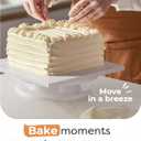 Kootek 14 Inch Square Cake Drums, 1/2 Inch Thick Sturdy Boards with Fully Wrapped Edges, Heavy Duty Corrugated Cardboard Base for Decorating Baking Supplies, Base para Pastel, 6 Pack
