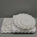 Pack of 10 NWK Cake Stand Set with 3 x Two-Tier and 3 x Three-Tier Cupcake Stands, 4 x Appetizer Trays, for Birthday Baby Bridal Shower Party (White)