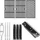 SafBbcue DGH450CRP Cooking Grates and Heat Plate for Dyna Glo Grill Replacement Parts 4 Burner DGH450CRN-D DGH450CRP-D DGF451CRP 70-02-615 70-02-423