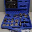 Orion Motor Tech Brake Caliper Tool Set, 34pc Master Brake Caliper Compressor Tool Kit with 11 Adapters & Swivel Brake Pad Spreader Tool, Caliper Piston Compressor Tools with Brake Line Cutter Bender