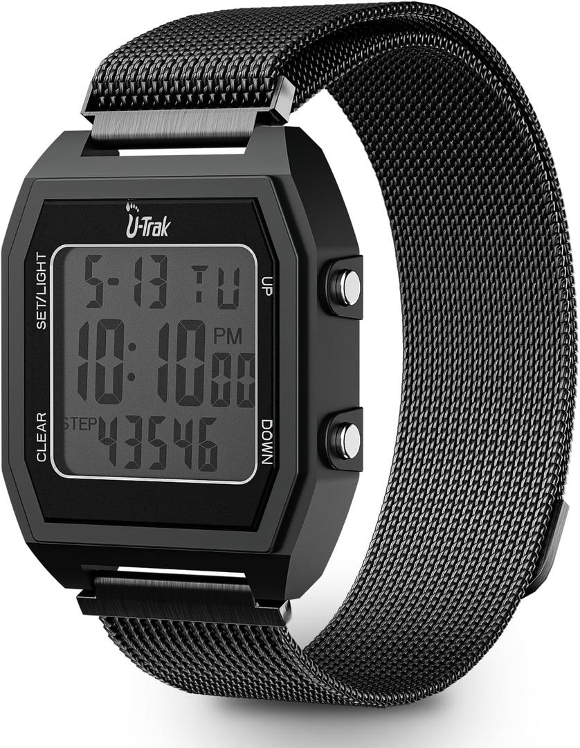 3D Pedometer Watches for Walking, Simple Step Counter Watches with Magnetic Watch Band, Waterproof Step Tracker Watches with Magnetic Watch Strap for Men Women Kids Senior