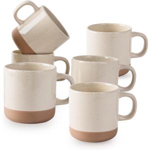 BYCNZB 12oz Coffee Mug Set for 6, Tea Cups with Handle for Coffee, Tea, Cocoa, Milk (Cream)