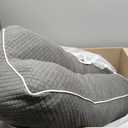 HOMBYS Shredded Memory Foam Knee Pillow for Side Sleepers, 6.5" Height Pillow Between Legs for Aligns Spine & Relieves Pressure Hip & Leg Elevation, Supportive Pillow for Pregnancy, Sciatica, Grey