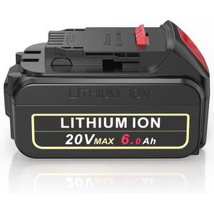 6.0Ah Replace Battery for DeWalt 20V Battery, High-Capacity Lithium Baterias Compatible with DeWalt 20V Max Battery DCB206 DCB205 DCB207 & 20 Volt DCF/DCD/DCG Series Power Tools