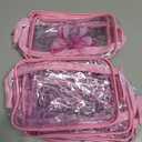 Kacctyen 10 Pcs Pink Bow Makeup Bags Bulk Gifts for Girl Women Birthday Party Favors Coquette Pastel Bow PVC Clear Cosmetic Bags Waterproof Travel Toiletry Pouch for Party Favors