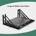 Tectocker-DOU 2 Pc Deep Floating Shelves ; 12 Inch Deep Wall Mounted Hanging Shelves for Living Room, Kitchen, Office, Bathroom and Bedroom Decor; Storage and Display Shelf Set (Black)