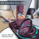 Compatible with Samsung Galaxy Z Fold 5,Magnetic Stand Ring Holder Shockproof Slim Cell Cover Protective,Phone Cover Case for Samsung Galaxy Z Fold 5 (Purple)