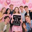 3 x Funny 21st Birthday Card for Girls, Pink Happy Birthday Decorations for Her, 21 Year Old Birthday Party Gifts for Daughter Niece, Best Twenty-One Birthday Card for Granddaughter