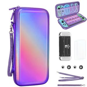 belle&birdie Protective Shell Carrying Case For Nintendo OLED Switch, 10IN1 Accessories Bundle,Waterproof Portable Travel Protection w/ Game Cartridge Holder,Screen Protector,Cover,Strap,Thumb Grips belle&birdie Protective Shell Carrying Case For Nintendo OLED Switch, 10IN1 Accessories Bundle,Waterproof Portable Travel Protection w/ Game Cartridge Holder,Screen Protector,Cover,Strap,Thumb Grips