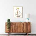 TwoDays Floral Silhouette Cat Wall Art, Cute Botanical Flower poster, Minimalist Abstract Boho Pictures Room Decor, Gift for Cat Lovers (12" X 16", UNFRAMED)