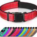 Reflective Durable Nylon Dog Collar, Adjustable Quick Release Buckle Pet Collars for Extra Small