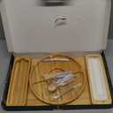 Charcuterie Board Gift Set - Bamboo Cheese Board & Serving Tray for Meat, Cheese, Crackers, Fruit - Large Wooden Charcuterie Boards for Parties - Wedding, Housewarming, Birthday Gifts for Women, Plate 1