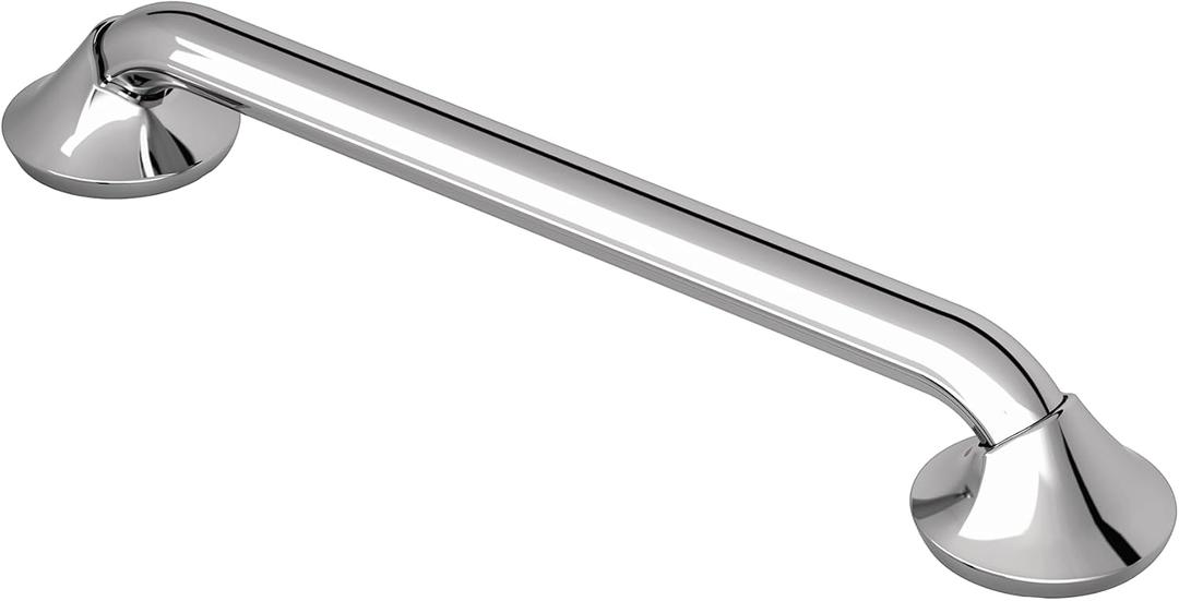 Moen YG2812CH Bathroom Safety 12-Inch Stainless Steel Transitional Bathroom Grab Bar, Chrome