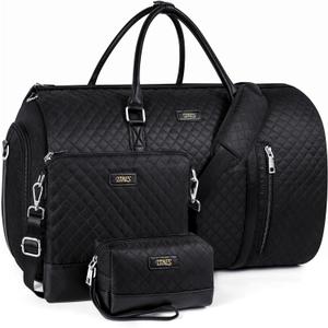 Convertible Garment Duffel Bag for Travel - Carry On Garment Bags With Toiletry Bag Large Weekender Bag for Men Women 2 in 1 Hanging Suitcase Suit Travel Duffel Overnight Bags 4 pcs Set