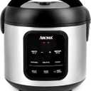 AROMA Digital Rice Cooker, 4-Cup (Uncooked) / 8-Cup (Cooked), Steamer, Multicooker, Slow Cooker, Oatmeal Cooker, Auto Keep Warm, 2 Qt, Stainless Steel Exterior