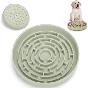 Slow Feeder Dog Bowls Silicone Maze Food Suction Bowl Feeders Pet Puzzle Lick Mat to Slow Down Eating for Medium Small Breed Size Dogs