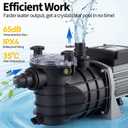 Garvee in/Above Ground Pool Pump High Flow Self Primming Swimming Pool Pump, 115V High Efficiency Pump for Above Ground Pools Pond Hot Tubs Spas, 7FT Power Cord, Quiet Operation (3/4 HP, 2641 GPH)