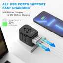 HAPOW Universal Travel Adapter, PD20W International Power Adapter, 2 USB-C & 2 USB-A Fast Charging Travel Charger, All in One Worldwide Travel Plug Adapter, Outlet Adapter for Europe EU UK USA AU
