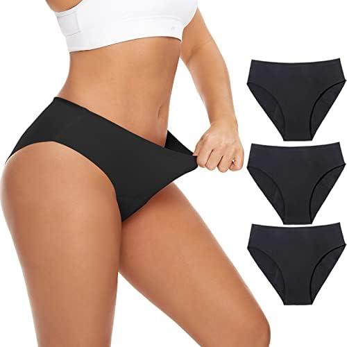 Mordlanka Period Underwear for Women Heavy Flow High Waisted Menstrual Panties with 55ml High Absorbency (Small, 3-black)
