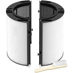 360 Combi Glass HEPA + Carbon Filter Replacement for Dyson HP1 TP09 TP07 TP06 TP04 TP10 TP7A HP04 HP06 HP07 HP09 HP10 HP4A HP7A PH01 PH02 PH03 PH04 PH3A DP04 PC1 Air Purifier, 1 Pack, Black