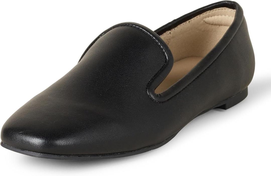 Black Faux Leather Amazon Essentials Loafers Size 9.5 Women