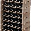 Wine Rack Solid Wood Stackable Storage Wooden Wine Rack Wine Cabinet (60 Bottles, Natural Color)
