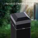 Aluminium Fence Post Caps for True 2.5" x 2.5" Fence Posts, Aluminum, Metal,Wood,Mailbox Posts, Pyramid Post Cap Cover Pressure Fit- Black (4Pack)