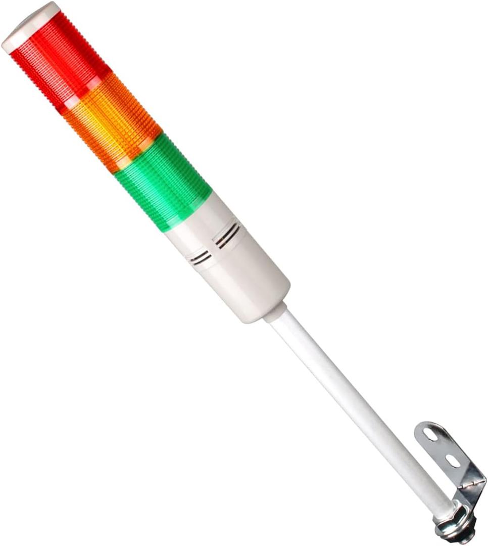 Tower Stack Lights, Industrial Warning Signal Lights Tower Lamps Column, Factory Workshop Safety RGB Signal Indicator, LED Andon Lights (12V, 3 Layers, with Sound)