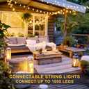 100ft Globe String Lights Indoor Outdoor Waterproof, 200 LED Christmas fairy Lights Plug in with Remote, Connectable Hanging Lights for Bedroom Classroom Camping Patio Wedding Garden Decor, Warm White