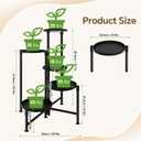 5 Tier Plant Stand Indoor, Metal Corner Plant Shelf Outdoor, Foldable Tall Plant Rack for Mutiple Plants, Flower Pot Holder Display Stand for Living Room Patio Home Decor for Gatdening