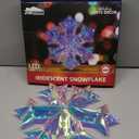 JOIEDOMI Lighted Prismatic Iridescent Christmas Decorations with LED Lights, USB Powered Indoor Christmas Decoration, 15 inch Iridescent Xmas Decor for Party Holiday Desktop, Multicolor Snowflake