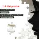 Jigsaw Puzzles for Adults 1000 Pieces - Challenging Fun Puzzles Elegant Lady Silhouette with Floral & Lace Decor, Beauty Flower Woman with Black & White Pearl, Beauty Shadow