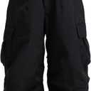 GSOU SNOW Women Men Ski Pants Snowboard Pants Super Baggy Snowboarding Loose Snow Sport Insulation Waterproof Windproof (Large, Black)