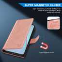 ZZXX for Samsung Galaxy S26 Plus Wallet Case with [RFID Blocking] Card Slot Kickstand Magnetic Closure PU Leather Flip Fold Protective Phone Case for Galaxy S26+ 5G Case Wallet(Rose Gold-6.6 inch)