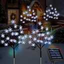 4-Pack 80LEDs Solar Christmas Snowflake Stake Lights, 8 Modes Solar Snowflake Christmas Decorations Outdoor Lights, Waterproof Outdoor Xmas Decorations for Garden Yard Pathway Walkway (Cool White Snowflake)