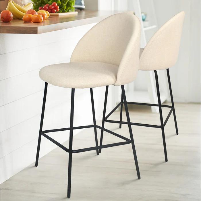 Nano 25'' Upholstered Low Back Counter Stool (Set of 2)