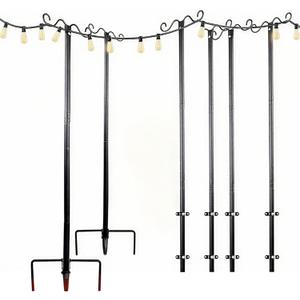 Lightdot Outdoor String Light Poles, 9FT Metal Patio Light Poles Post for Outside with Fork for Outside Hanging Backyard Garden, Deck Lighting Stand for Parties, Wedding, Halloween Decor -3Pack