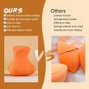 Makeup Sponges 4 Pack, Ultra Soft Beauty Blenders for Flawless Foundation Application, Latex-Free & Hypoallergenic Makeup Sponges For Foundation, Powder, Cream,Liquid (Orange)