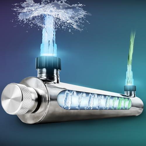 coospider-repta 55W UV Light for Above Groud Pool Cold Plunge Aquarium Algae Control with UVC Bulb Stainless Steel Ultraviolet Green Water Machine Algae Remover for Pond