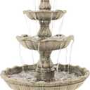 Sunnydaze Grand Courtyard 80-Inch 4-Tier Outdoor Water Fountain - Large Outdoor Water Feature for Garden, Patio or Yard - Earth
