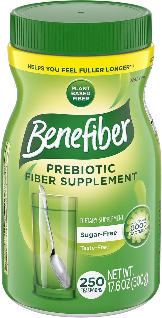 Benefiber Daily Prebiotic Fiber Supplement Powder for Digestive Health, Unflavored - 125 Servings (17.6 Ounces) (1.1 Pound (Pack of 1))