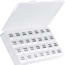 Monthly Pill Organizer, 28 Day Pill Box 1 Time a Day with Dust-Proof Case, Large 4 Weeks a Month Pill Case Container, Daily Vitamin Case Box for Pills/Medicine/Fish Oil/SupplementsWhite