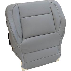 SecosAutoparts Driver Side Bottom Replacement Leather Seat Cover Gray Compatible with Chevy Silverado SLT SLE Z71 2014 2015 2016 2017 2018 2019